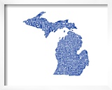 Typographic Michigan Blue