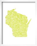 Typographic Wisconsin Chartreus