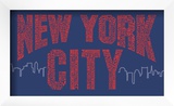 New York City Boroughs (red on blue)