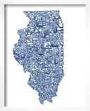 Typographic Illinois Blue