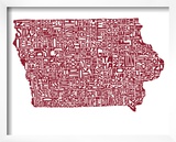 Typographic Iowa Maroon