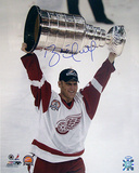 Brett Hull Red Wings 2002 Stanley Cup Overhead Autographed Photo (Hand Signed Collectable)
