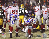 Ahmad Bradshaw/ Kevin Boss Dual Signed Wide Angle TD Celebration vs Packers Photo