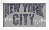 New York City Boroughs (navy on grey)