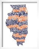 Typographic Illinois Illini