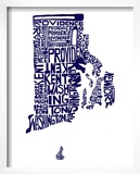 Typographic Rhode Island Navy