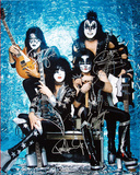 Kiss Band Signed Group Pose Aqua graph
