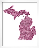 Typographic Michigan Maroon
