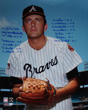 Phil Niekro Atlanta Braves Pinstripe Jersey Vertical w/ Multi Inscription