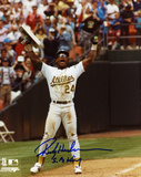 Rickey Henderson Oakland Athletics - Record Breaker with SB King Inscription