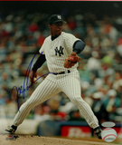 Doc Gooden Yankee Pinstripe Jersey Pitching Vertical Photo