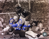 Gale Sayers Chicago Bears Black and White with HOF '77 Inscription