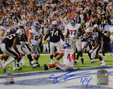 Ahmad Bradshaw Signed Super Bowl XLVI Touchdown View From Behind Horizontal Photo