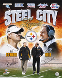 Bill Cowher and Chuck Noll Pittsburgh Steelers - Steel City Legends Collage
