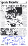 Villanova Wildcats 1985 Team Signed - Philadelphia Enquirer Front Page -  Black and White