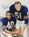 Dick Butkus and Gale Sayers Chicago Bears  with ''HOF 77 & 79'' Inscriptions