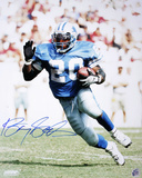 Barry Sanders Detroit Lions Action Running  Wearing Blue Home Jersey