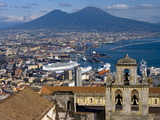 Cityscape With Certosa Di San Martino and Mount Vesuvius Naples  Campania  Italy  Europe