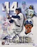 Reggie Jackson - Collage with Four Inscriptions Autographed Photo (Hand Signed Collectable)