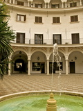 Painted Decorated Arch Gallery and Fountain of the Plaza Del Cabildo  Seville  Andalucia  Spain