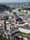 Old Town Seen From Fortress Hohensalzburg  Salzburg  Austria  Europe