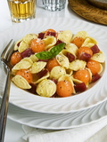 Orecchiette Pasta With Melon Ball  Prosciutto (Ham)  Parmesan Cheese and Basil  Italy  Europe