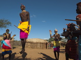 Samburu Tribesmen Performing Traditional Dance  Loisaba Wilderness Conservancy  Laikipia  Kenya
