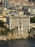 View From Helicopter of Monaco Oceanography Museum and Monte Carlo  Monaco  Cote D'Azur