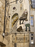 Inn Sign in the Old Town  Bayeux  Calvados  Normandy  France  Europe