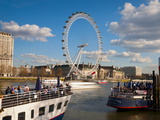London Eye and River Thames  London  England  United Kingdom  Europe