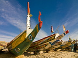 Colourful Fishing Boats at the Fishing Habour  Nouakchott  Mauritania  Africa