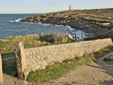 Landscape With Typical Stone Wall With Cross Country Walk and Lighthouse at Cap Levi  France