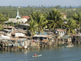 Fishermen's Stilt Houses in Wetlands at South End of Lingayen Gulf  Philippines