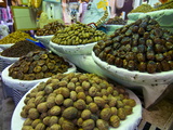Dates  Walnuts and Figs For Sale in the Souk of the Old Medina of Fez  Morocco  North Africa
