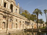 Grotesque Gallery and Mercury Pond in Reales Alcazares Gardens  Seville  Spain