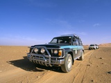 Jeeps Driving Through Desert  Erg Murzuq  Sahara Desert  Fezzan  Libya  North Africa  Africa