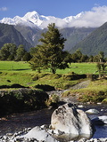 Mount Tasman and Cook Flat  Westland Tai Poutini National Park  UNESCO World Heritage Site  NZ