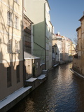 Snow-Covered Section of Certovka Canal Known As Prague's Venice  Mala Strana  Prague