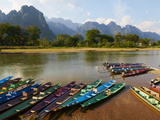 Nam Song River  Vang Vieng  Vientiane Province  Laos  Indochina  Southeast Asia  Asia