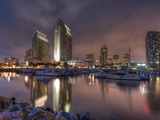 San Diego Marina and Skyline at Dusk  California  United States of America  North America
