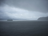 A Ferry Boat Moves Through Stormy Weather From Vashon Island to West Seattle Washington State  USA