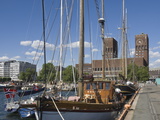 Tall Ships Anchored in Oslo Harbour  the Town Hall in the Background  Oslo  Norway