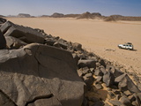 Old Rock Inscriptions in the Tassili N'Ajjer  Sahara  Southern Algeria  North Africa  Africa