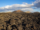 Irregular Blocky Lava and Cinder Cones of Timanfaya National Park  Canary Islands