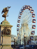 Winter Wonderland Big Wheel  and Statue on Boer War Memorial  Civic Centre  Cardiff  Wales