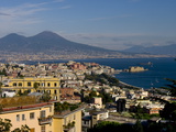 Cityscape and Mount Vesuvius  Naples  Campania  Italy  Europe
