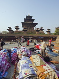 Street Market and Temple at Durbar Square  Kathmandu  Nepal  Asia