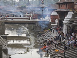 Arya Ghat Cremation Pyres  Hindu Pilgrimage and Cremation Site  Pashupatinath  Kathmandu  Nepal
