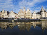 Reflection of Waterfront Town Houses  Ghent  Flanders  Belgium  Europe