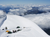 Camping at 4000M  Above Chamonix Valley  Mont Blanc  Chamonix  French Alps  France  Europe